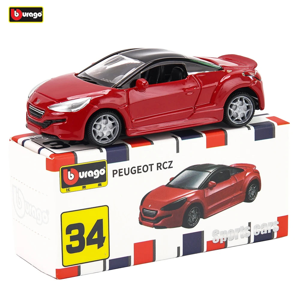 Bburago Peugeot RCZ Sports Car Model – Collectible Toy for Boys