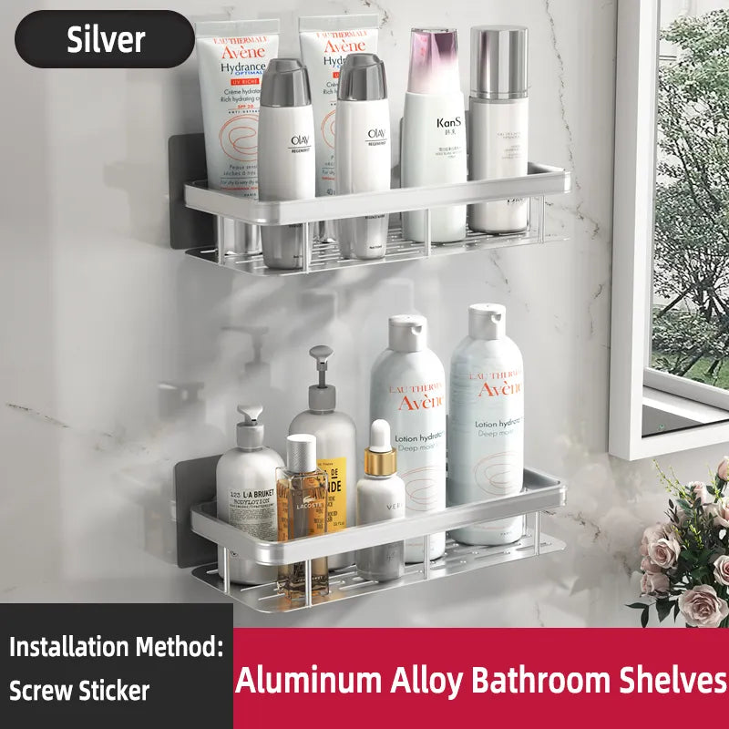 Aluminum Bathroom Shelf and Kitchen Organizer