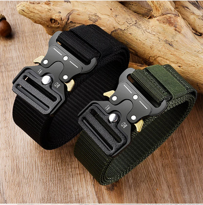 JIFANPAUL Men's Army Tactical Belt - Multi-Function Combat Survival Canvas