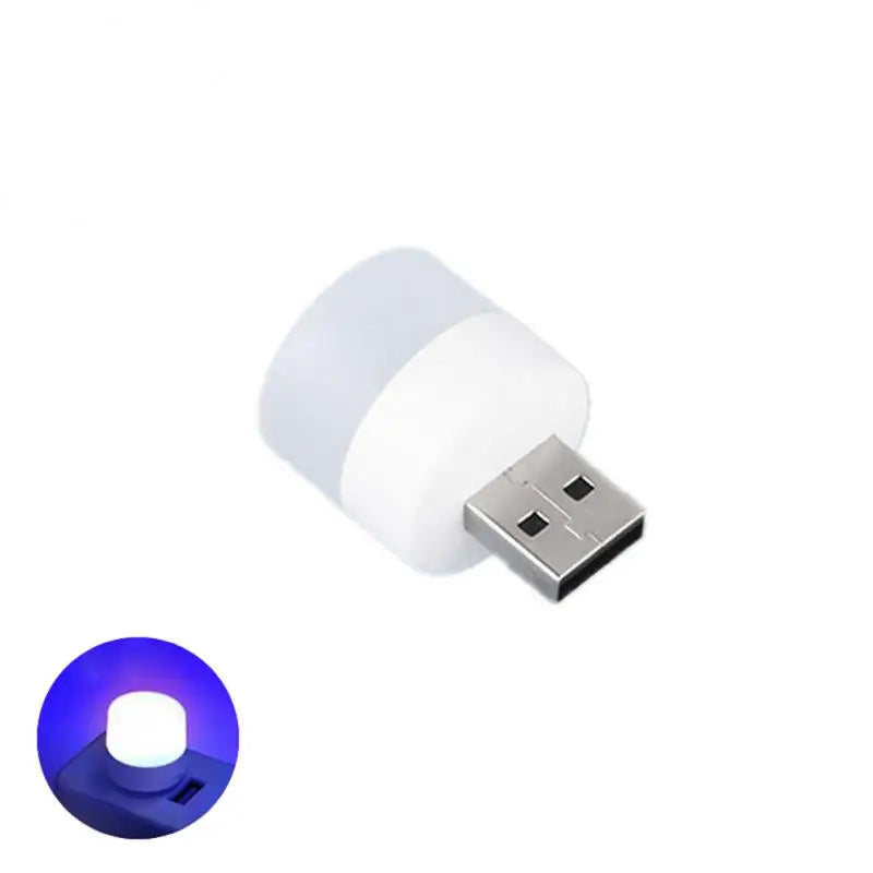 USB LED plug lamp, 1W night light providing warm white illumination. Available individually or in packs of 10, perfect for reading and portable lighting