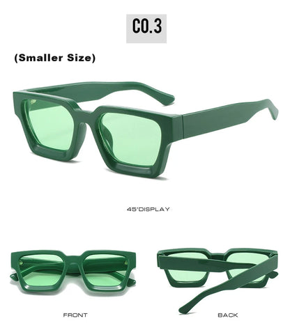 Fashion Vintage Small Square Sunglasses – Retro Green UV400 Eyewear