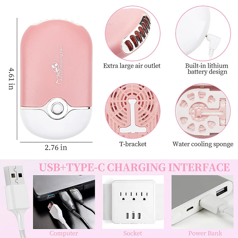 Mini USB charging eyelash fan dryer in vibrant colors, ideal for quickly drying lash extension glue. Compact, portable, and perfect for professional and everyday use.