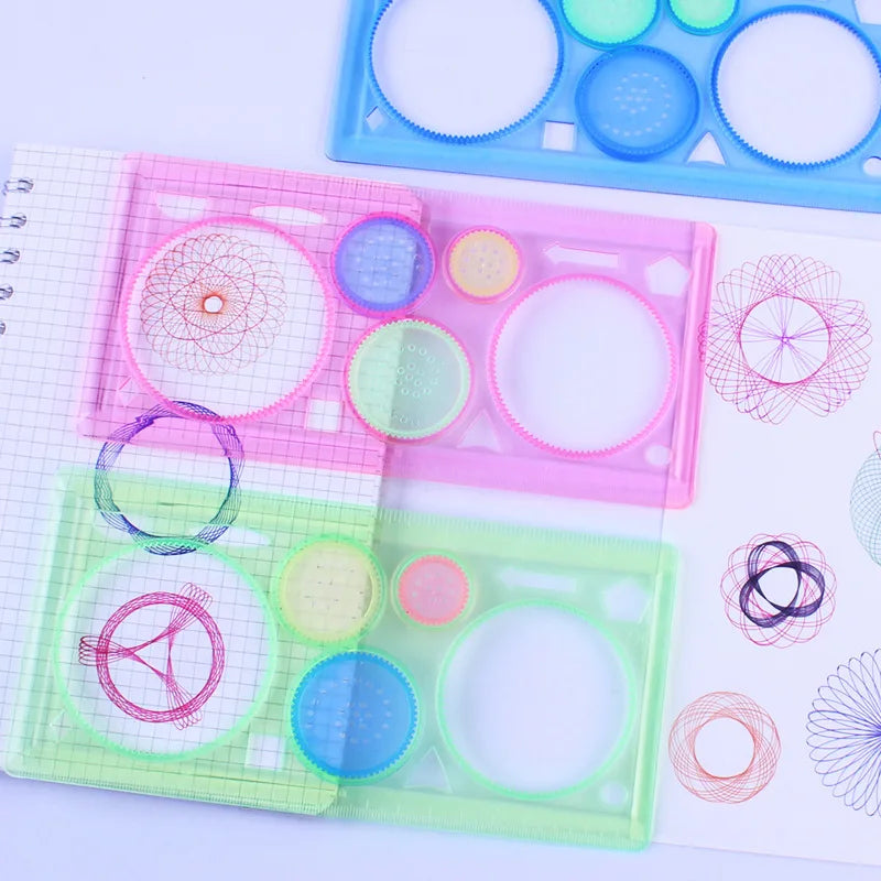 Kids Geometry Spirograph Drawing Stencils Set - Educational Art & Craft Toy