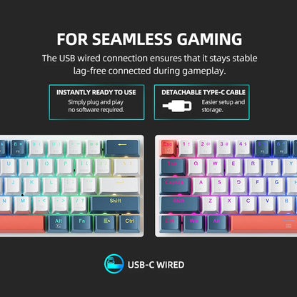 MACHENIKE K500-B61 Mini Mechanical Gaming Keyboard - 60% RGB Hot-Swappable