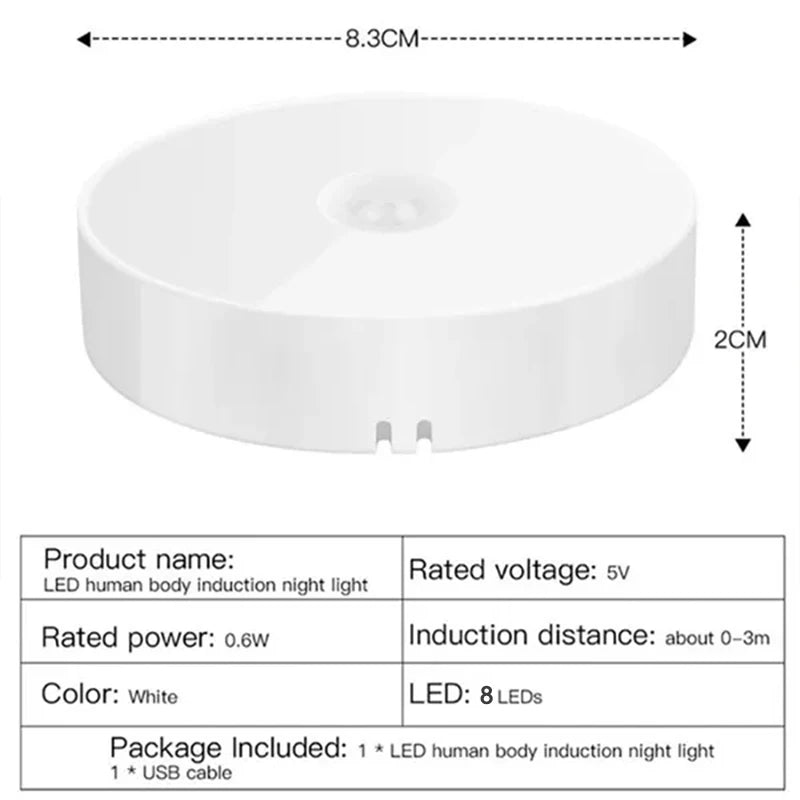 Super-Cheese PIR Motion Sensor LED Night Light USB Rechargeable Heart-Shaped Lamp