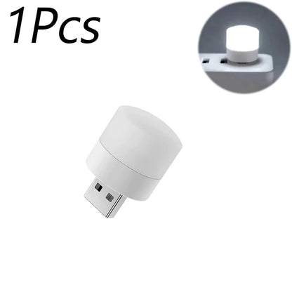 USB LED plug lamp, 1W night light providing warm white illumination. Available individually or in packs of 10, perfect for reading and portable lighting