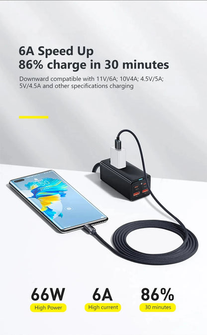 120W 6A Fast Charge USB Type-C Cable, compatible with Samsung, Realme, Xiaomi, Huawei