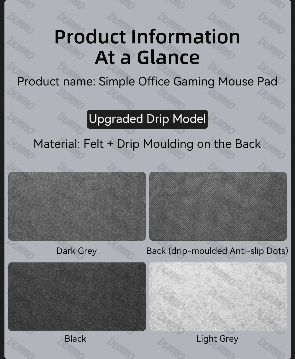 Premium Large Wool Felt Mouse Pad - Non-Slip Office Desk Protector Mat for Gaming