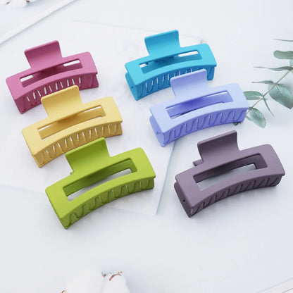 Korean Women Girls Large Plastic Hair Claws - Geometric Crab Hair Clips