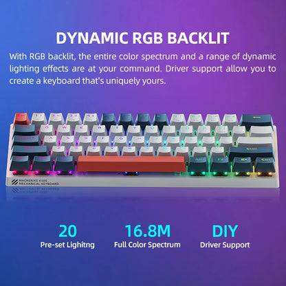 MACHENIKE K500-B61 Mini Mechanical Gaming Keyboard - 60% RGB Hot-Swappable