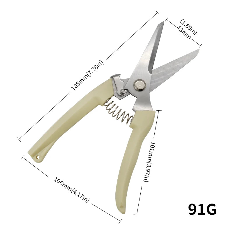 Stainless Steel Pruning Shears for Gardening - Bent Handle Bonsai Scissors