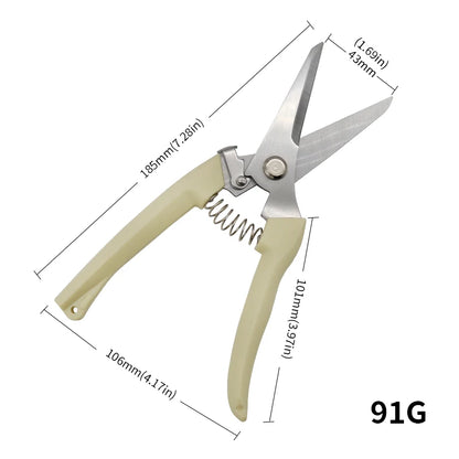 Stainless Steel Pruning Shears for Gardening - Bent Handle Bonsai Scissors