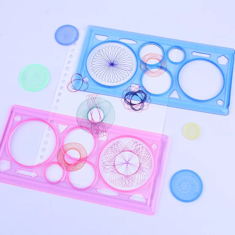 Kids Geometry Spirograph Drawing Stencils Set - Educational Art & Craft Toy