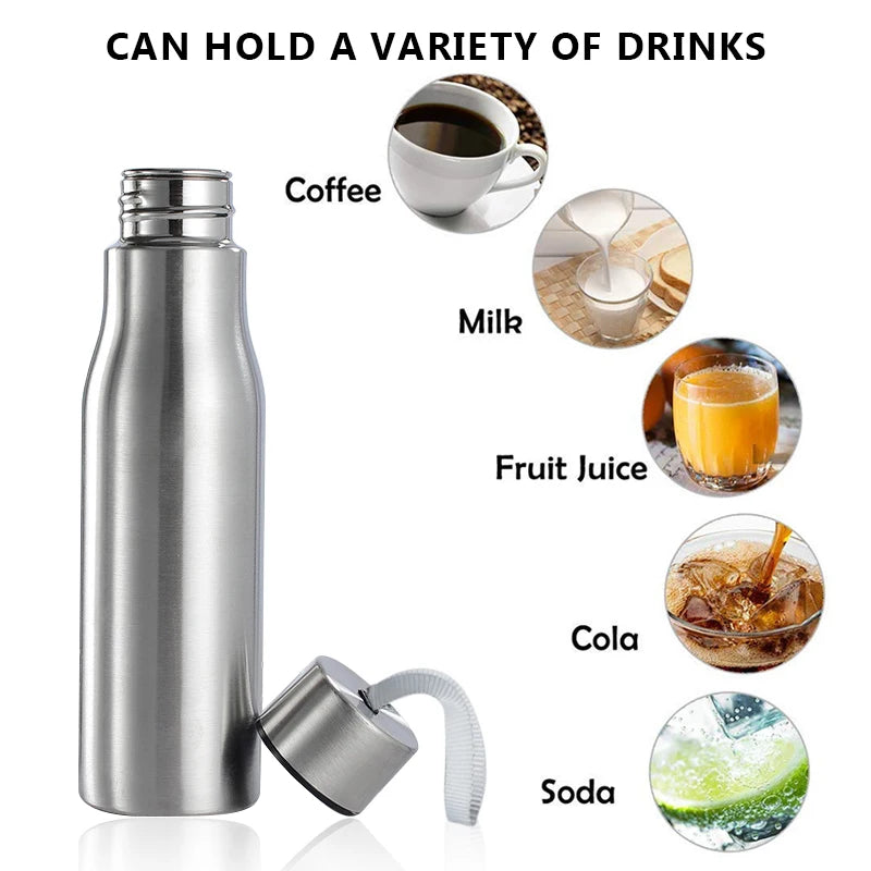 Durable stainless steel sport water bottle available in 500ml and 1000ml