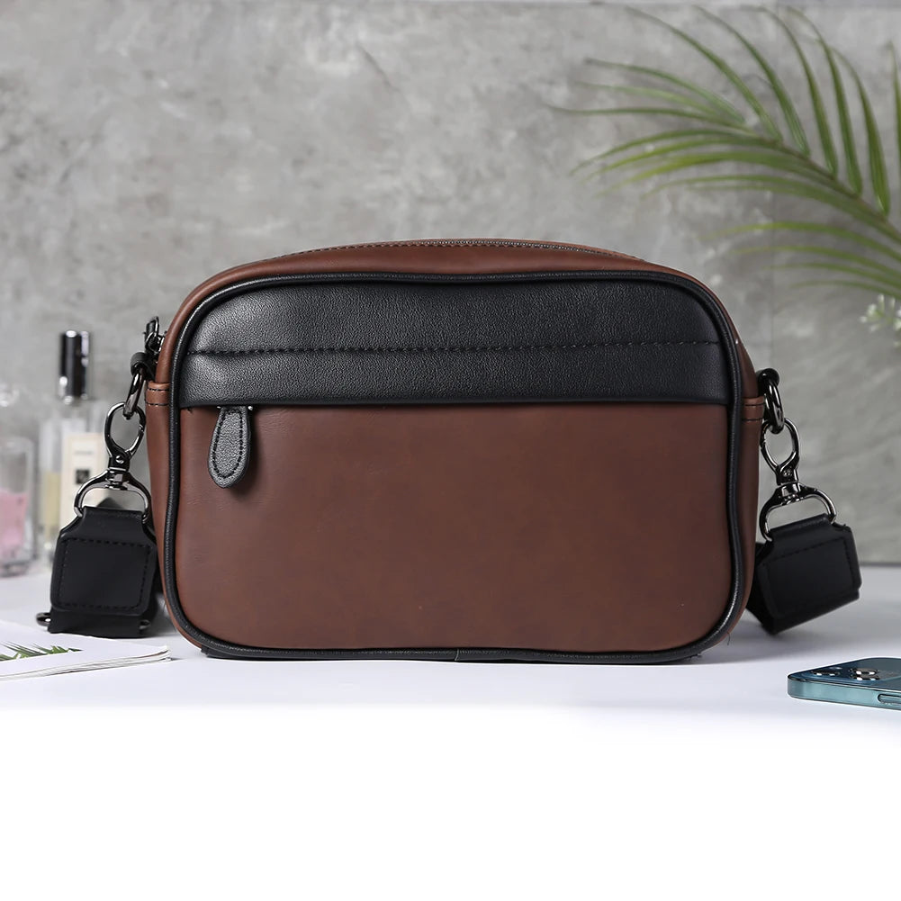 VKTECH Casual Business Shoulder Bag made from soft PU leather, perfect for daily use.