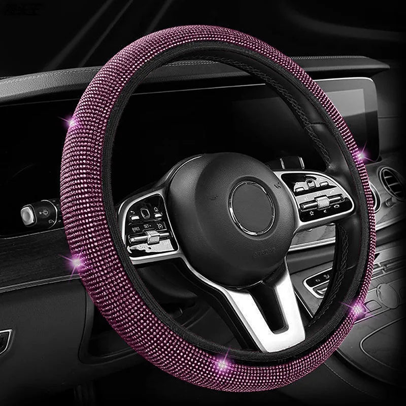 Bling rhinestones crystal steering wheel cover for 37-38cm wheels.