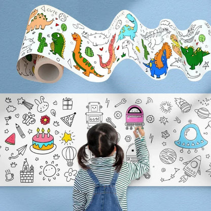 Children's drawing roll sticky paper for creative DIY painting and graffiti.