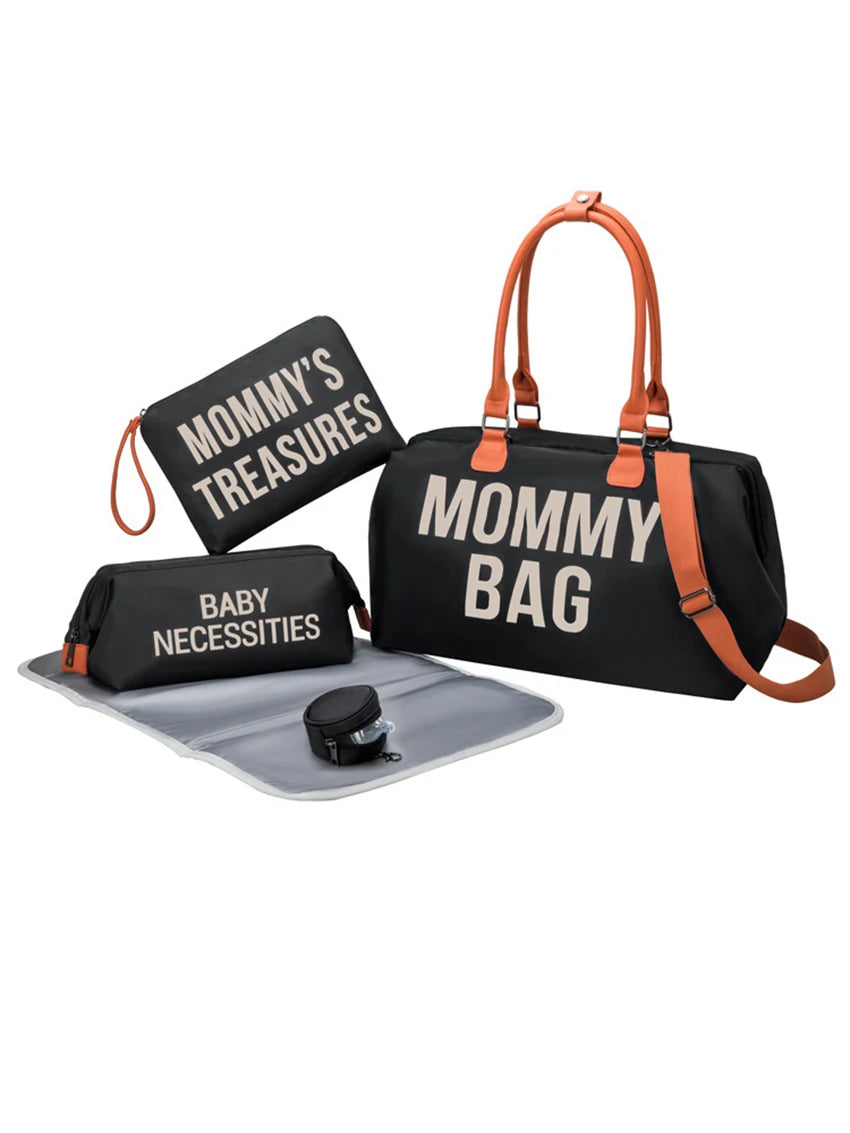 Portable Travel Mommy Bag - Large-Capacity Maternity Diaper Bag with Milk Bottle Insulation