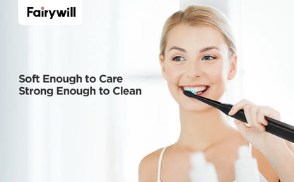 Fairywill FW-507 Electric Sonic Toothbrush | Rechargeable Waterproof with USB Charging & Replacement Heads