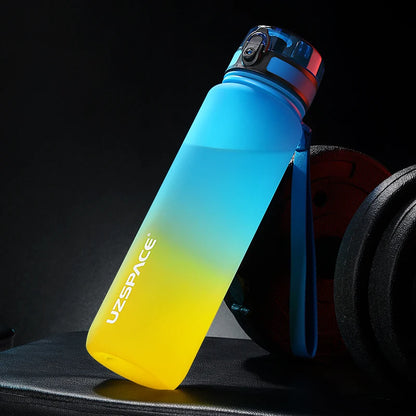 UZSPACE BPA-free sports water bottle in 500ml, 800ml, and 1000ml sizes