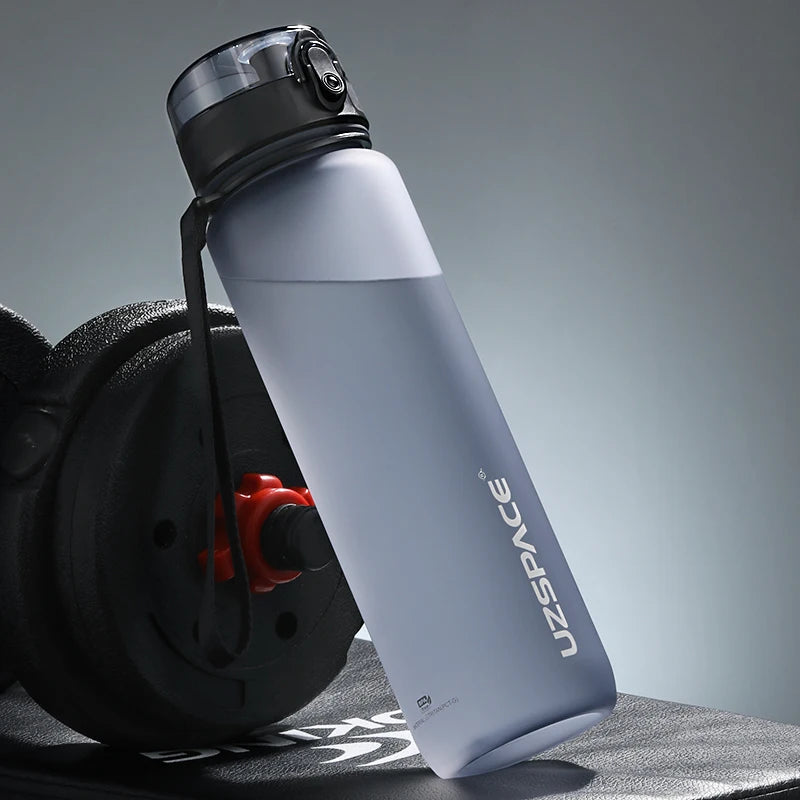 UZSPACE BPA-free sports water bottle in 500ml, 800ml, and 1000ml sizes