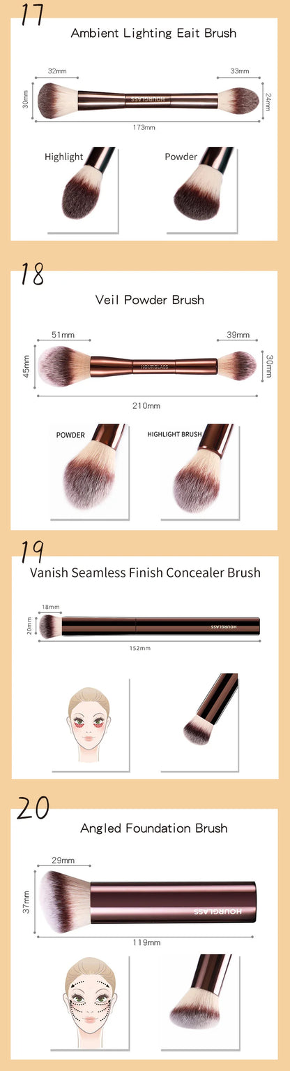 Hourglass Multi-Use Makeup Brush for Foundation, Blush, Eye Shadow, and More