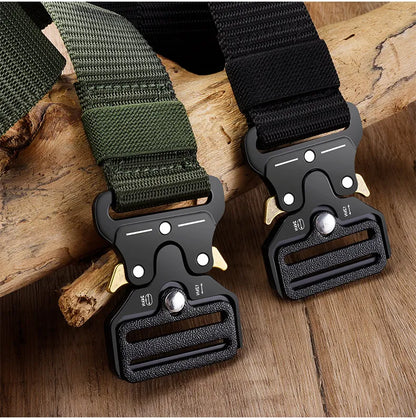 JIFANPAUL Men's Army Tactical Belt - Multi-Function Combat Survival Canvas