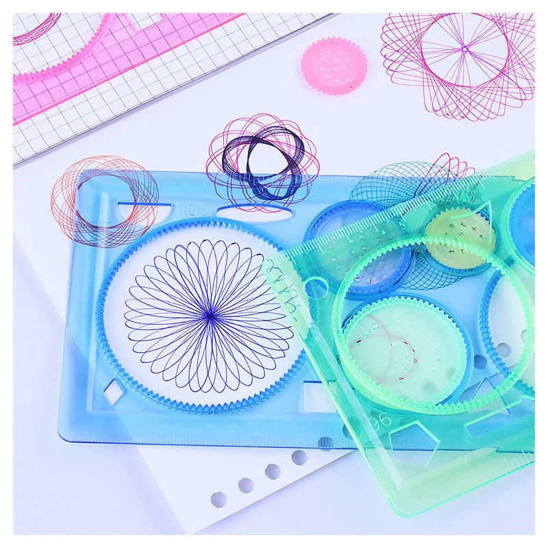 Kids Geometry Spirograph Drawing Stencils Set - Educational Art & Craft Toy