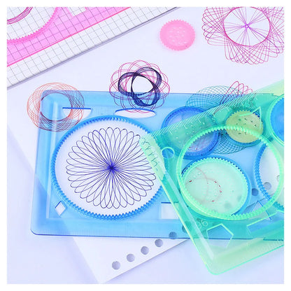 Kids Geometry Spirograph Drawing Stencils Set - Educational Art & Craft Toy