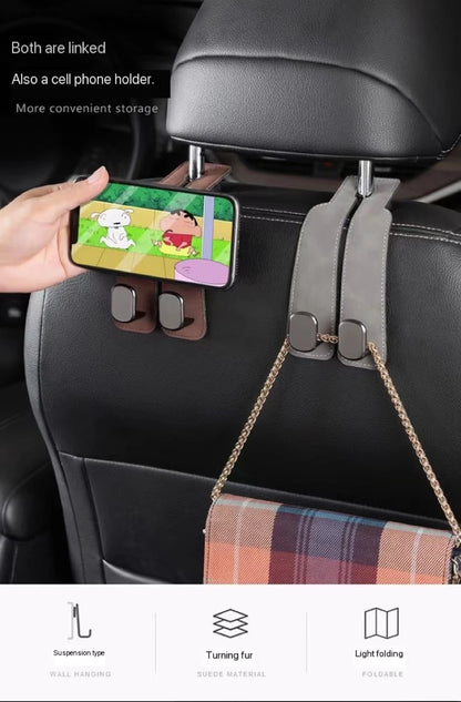 Double Hook Car Seat Holder - Car Bag Hook for Rear Seat