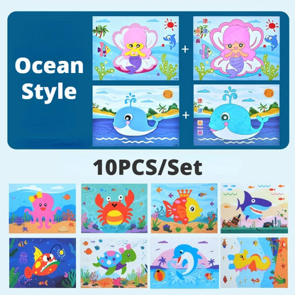 10 colorful 3D EVA foam stickers of cartoon dinosaurs and animals