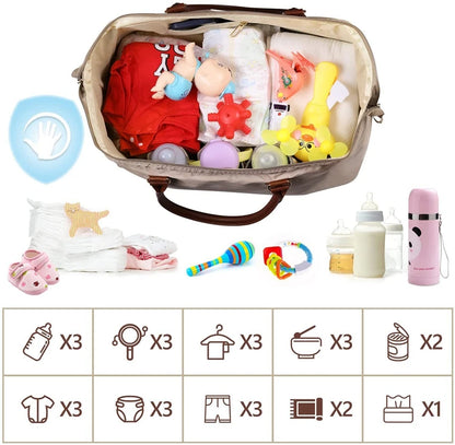 Portable Travel Mommy Bag - Large-Capacity Maternity Diaper Bag with Milk Bottle Insulation