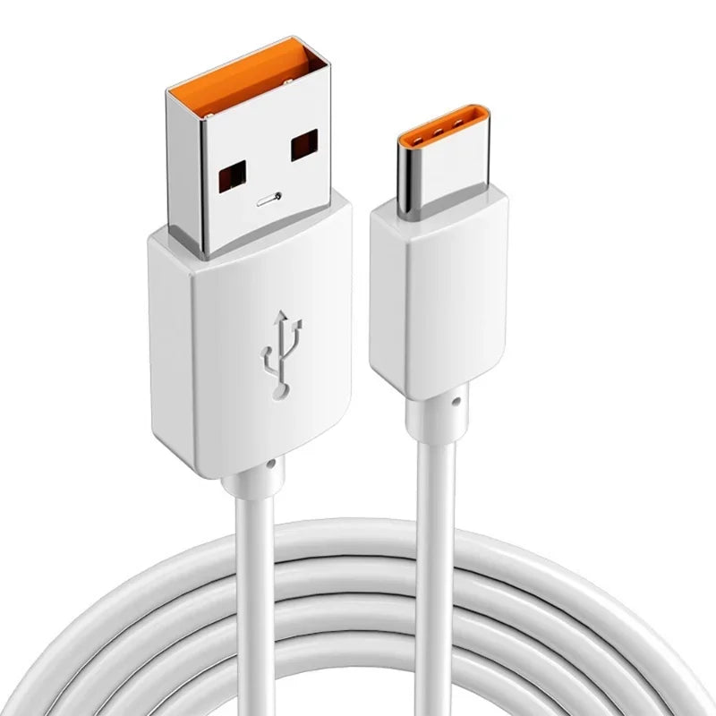 DIXSG 100W USB Type-C Cable designed for fast charging and data synchronization, compatible with Samsung S23, S22 Ultra, Huawei P30 Pro, Xiaomi, and OnePlus 6A. Durable design with USB A to Type-C connector.