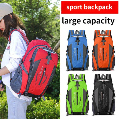 Unisex nylon softback backpack with 36-55L capacity, zipper closure, and laptop interlayer, designed for casual use and travel.