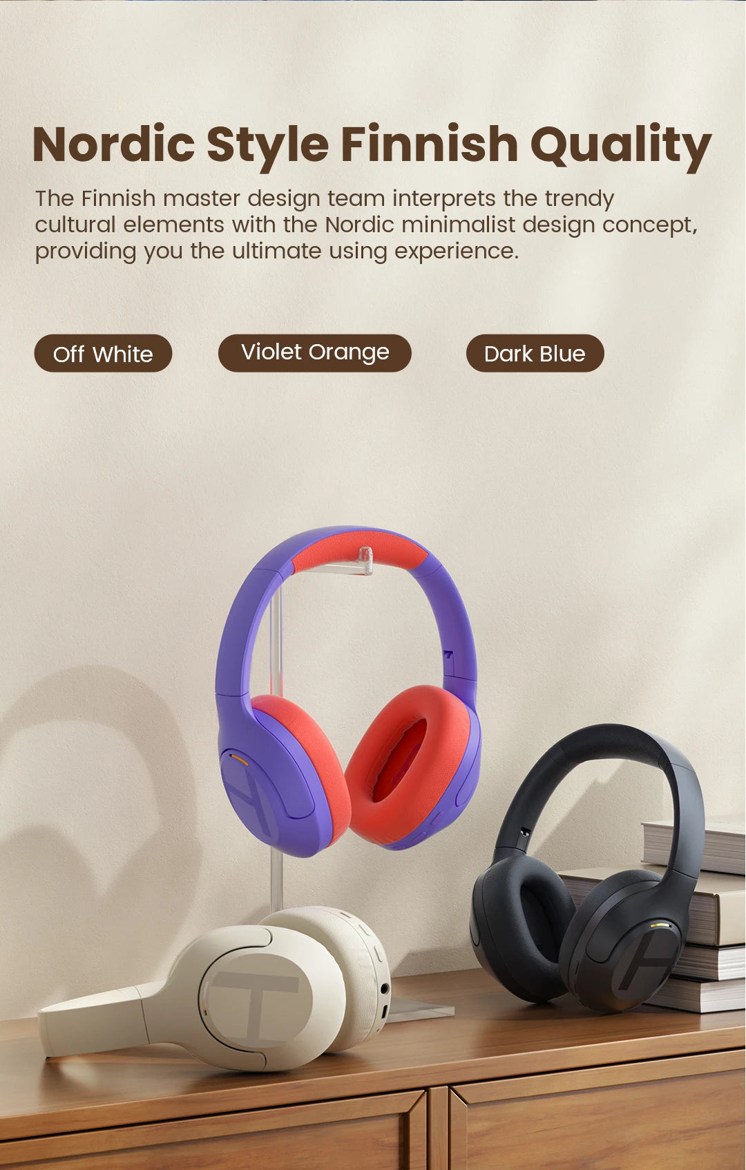 Haylou S35 ANC Wireless Bluetooth 5.2 Headphones - 42dB Noise Cancellation, 60H Playtime, 40mm Driver