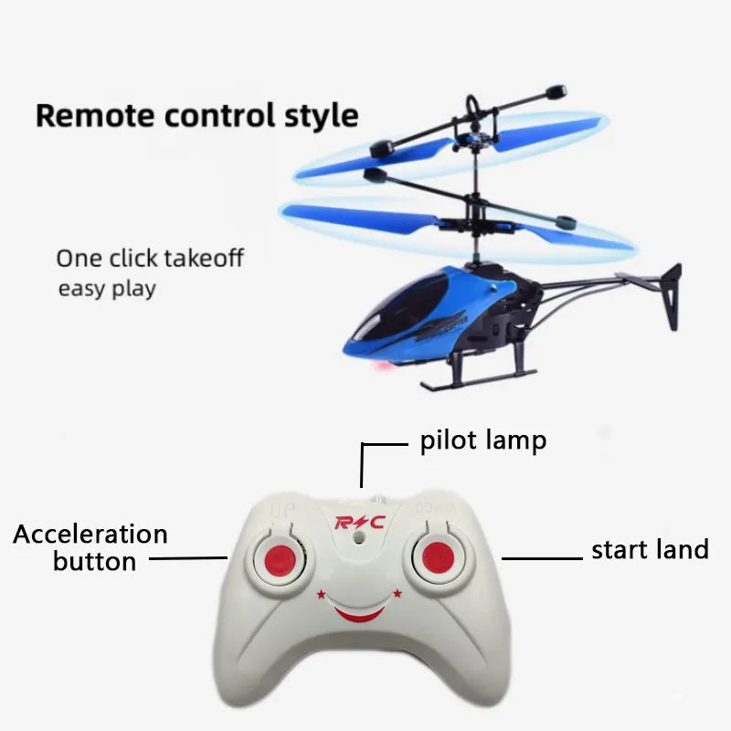 Rechargeable Mini RC Drone Helicopter with Remote Control and Safe Fall-Resistant Design