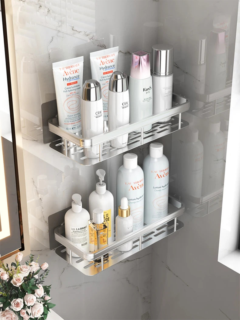 Aluminum Bathroom Shelf and Kitchen Organizer