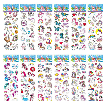 Five sheets of colorful puffy stickers featuring various cartoon designs, perfect for kids' scrapbooking and holiday gifts.