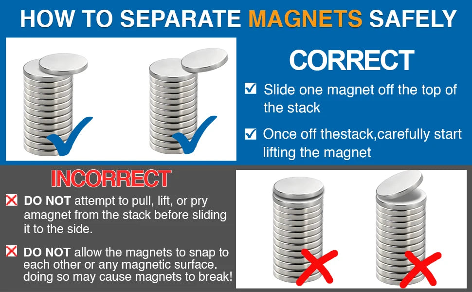 Super Strong Neodymium Disc Magnets for Fridge, DIY, and Crafts