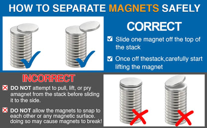 Super Strong Neodymium Disc Magnets for Fridge, DIY, and Crafts