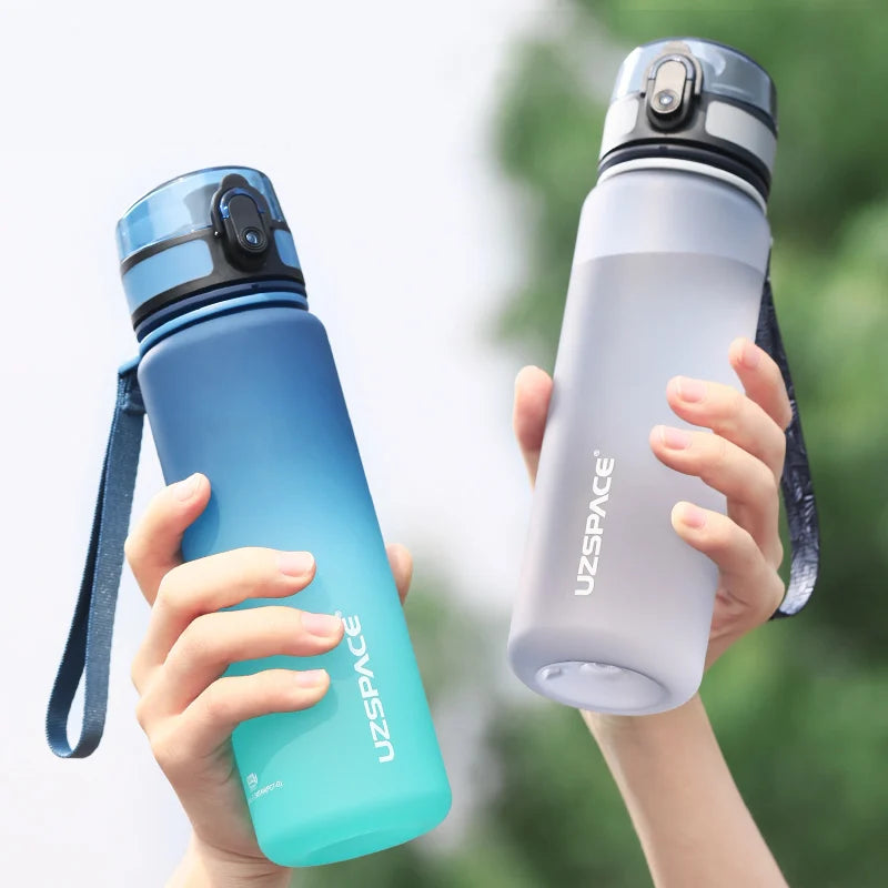 UZSPACE 500/1000ml leakproof sports water bottle with Tritan plastic