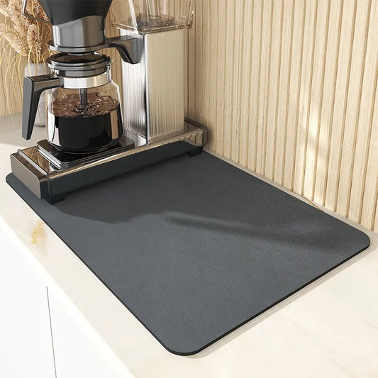 Super absorbent kitchen mat with anti-skid design for quick drying and versatile use.