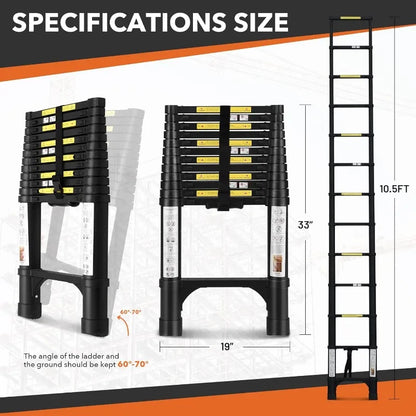 3-step aluminum folding ladder with anti-slip pedals and telescoping design, supports up to 330 lbs. Ideal for versatile tasks and easy storage.