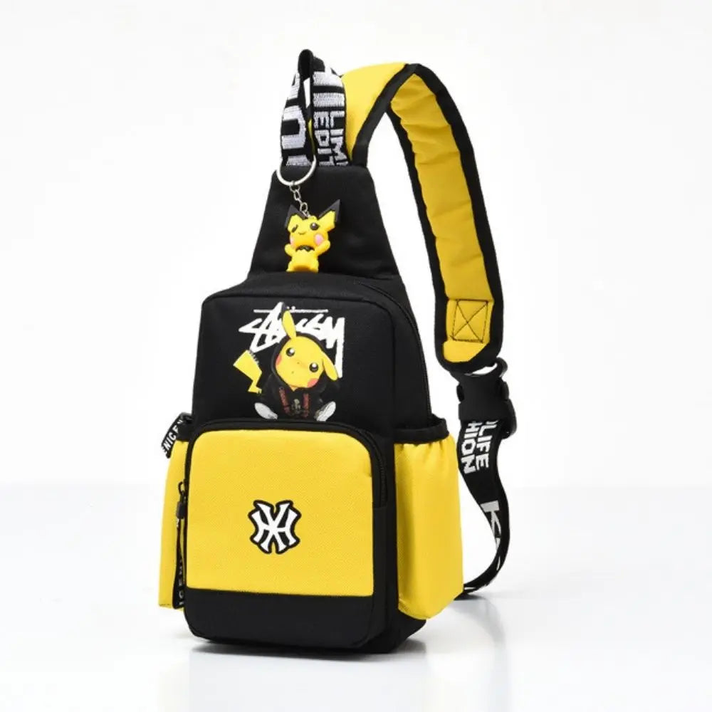 Pikachu One Shoulder Messenger Bag made from high-quality canvas, perfect for daily use.