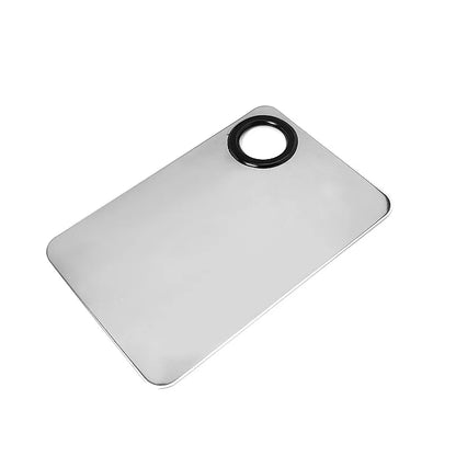 Makeup Mixing Palette Upgrade Stainless Steel Metal Mixing Tray with Spatula Artist Tool for Mixing Foundation Nail-Art