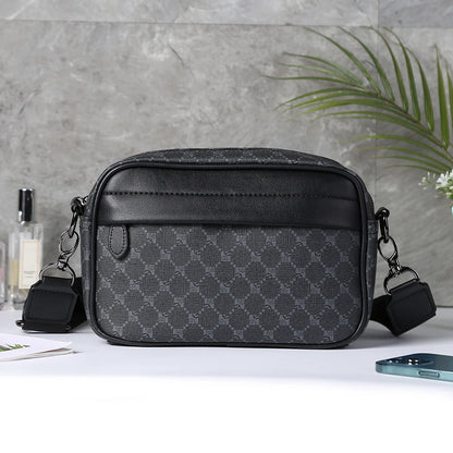 VKTECH Men’s Casual Business Shoulder Bag made from soft PU leather, perfect for daily use.