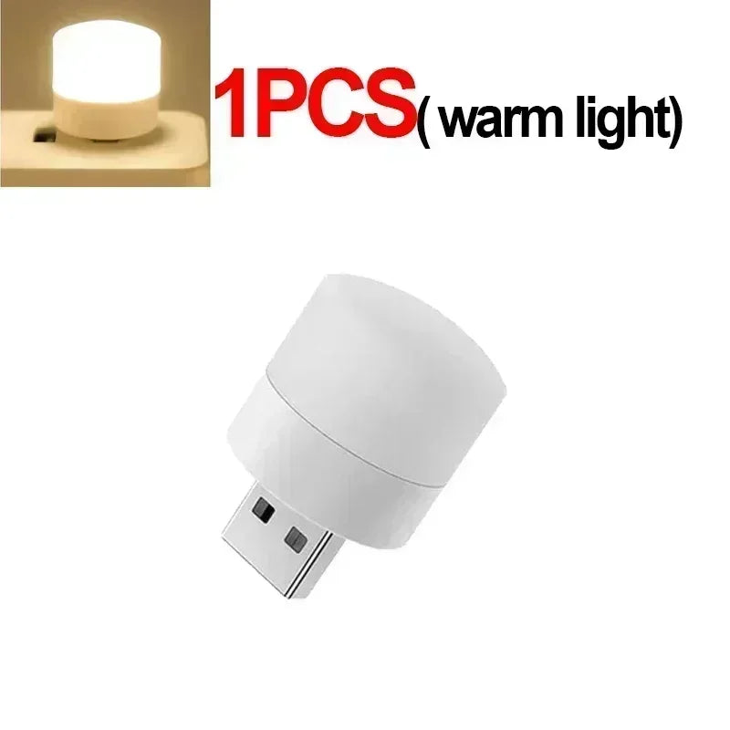 Mini USB Night Light in warm white LED, compact and energy-efficient. Ideal for reading and night lighting. Plugs into any USB port for instant illumination. Available individually or in packs of 50.