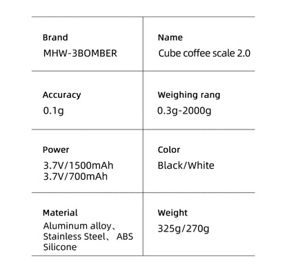 MHW-3BOMBER Digital Kitchen Coffee Scale 2000g/0.1g High Precision