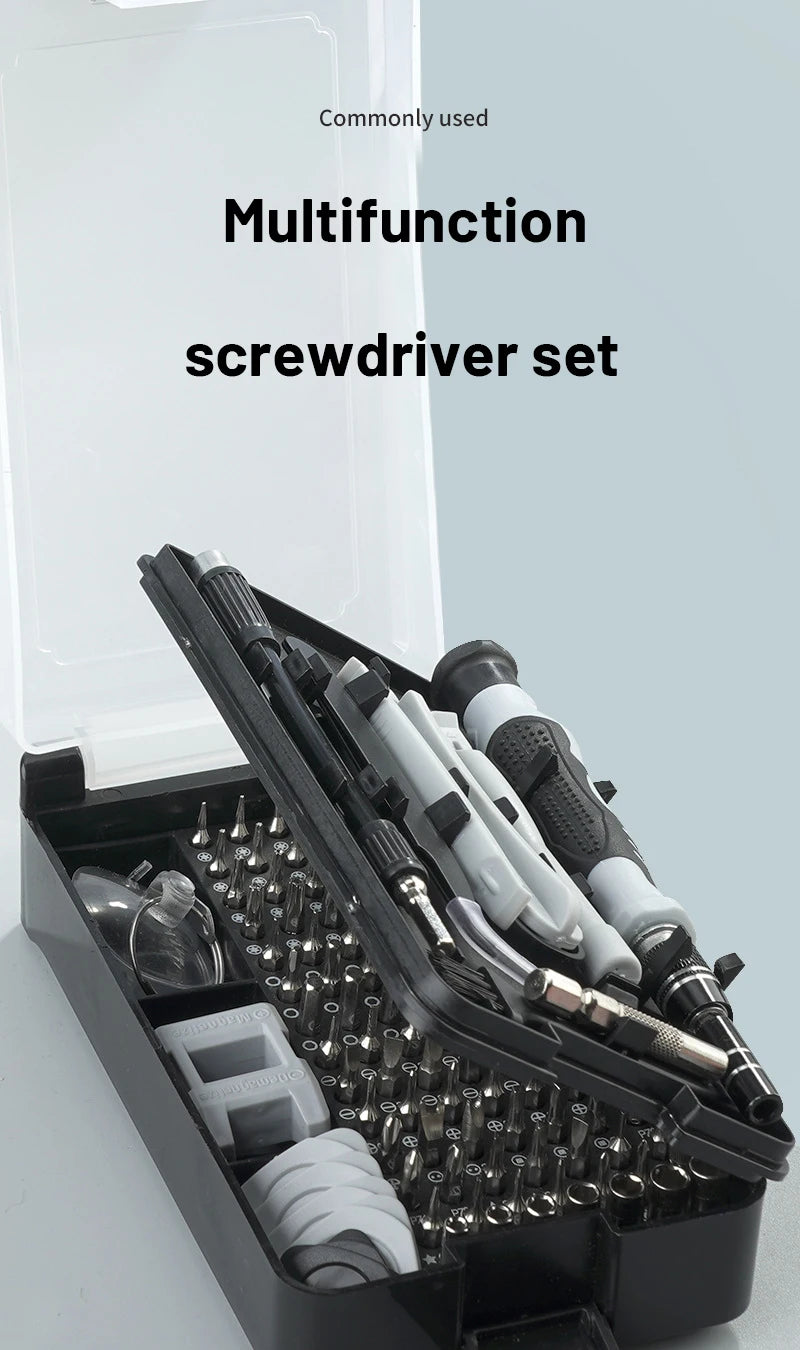 116-in-1 Precision screw driver set with magnetic bits and accessories