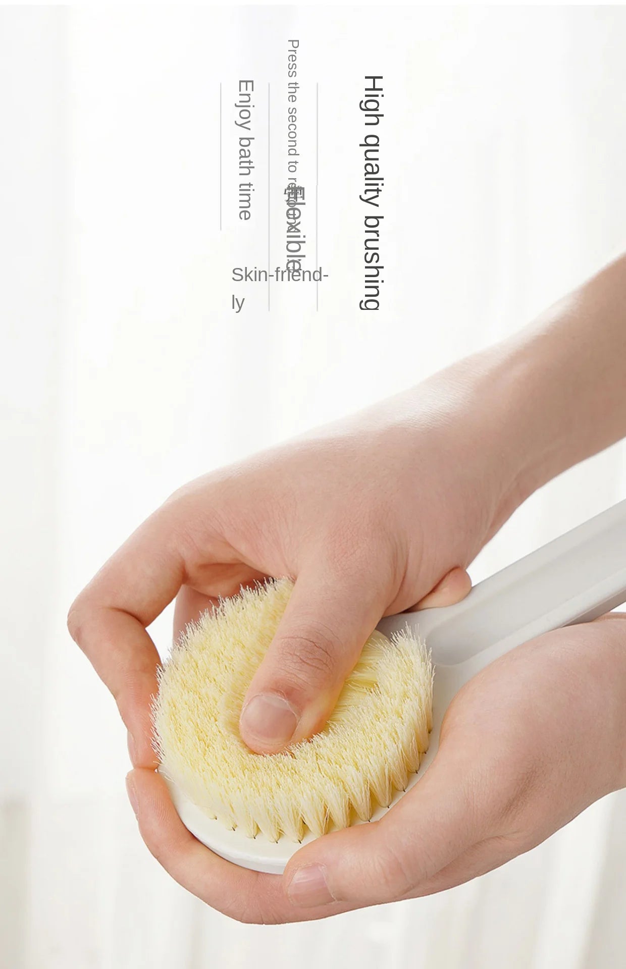 Long Handle Bath Brush Exfoliating Back Scrubber Shower Skin Massager